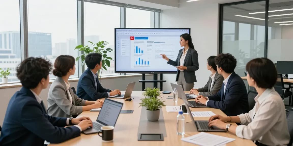 Team collaboration in a modern office showcasing WPS Official Website applications.