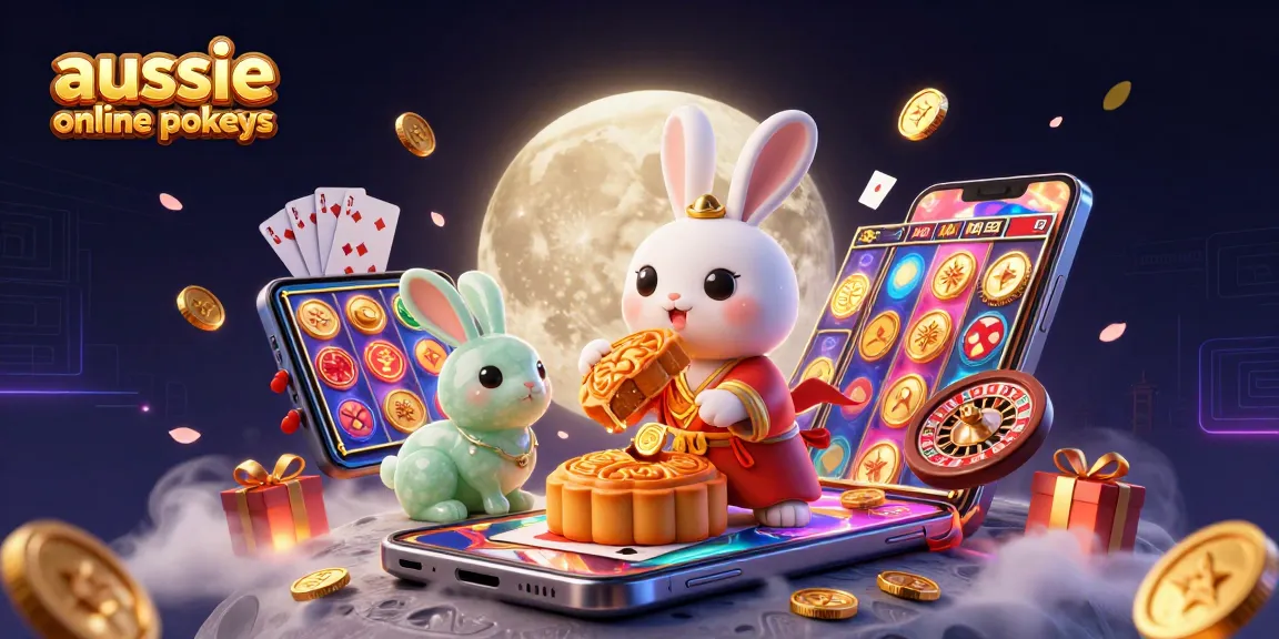 Aussie online pokies showcase featuring a moon rabbit and exciting casino elements