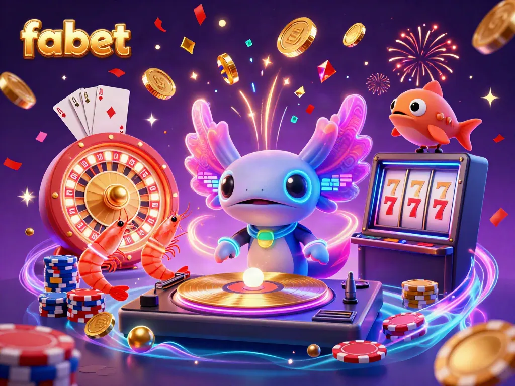 Experience fabet's thrilling atmosphere with bright colors, lively characters, and dynamic casino elements.