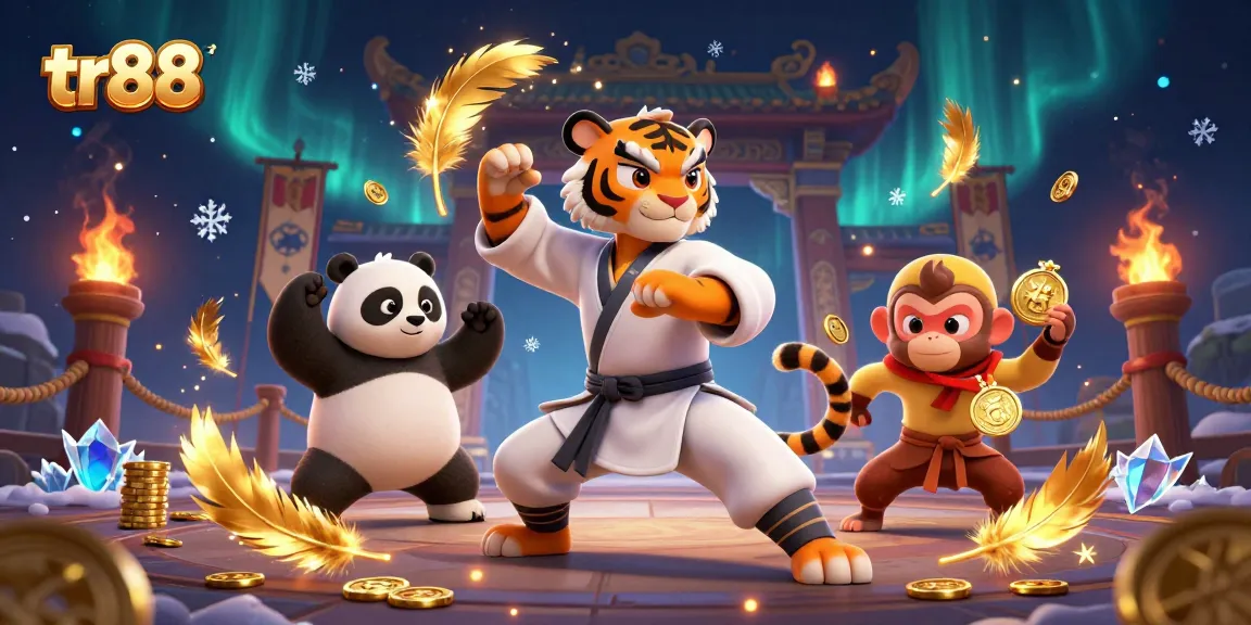 tr88 players enjoy a vibrant casino experience with dynamic golden elements and engaging characters.