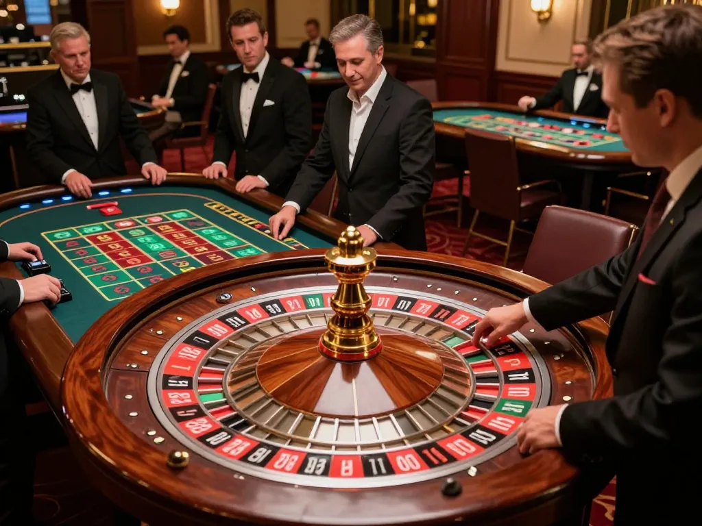 Players engaging in roulette at a luxury casino, showcasing the excitement of XX 88 gaming dynamics.