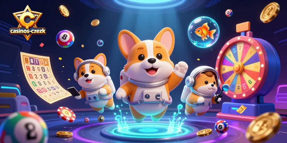 Hrajte v casinos-czech s astronautem corgi a pohádkovými prvky v 3D ilustraci plné akcí.