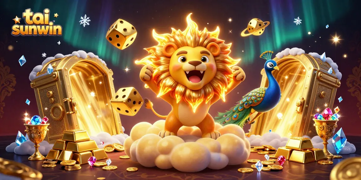 Experience the thrill of playing tai sunwin with dazzling treasures and exciting game elements in a vivid illustration.