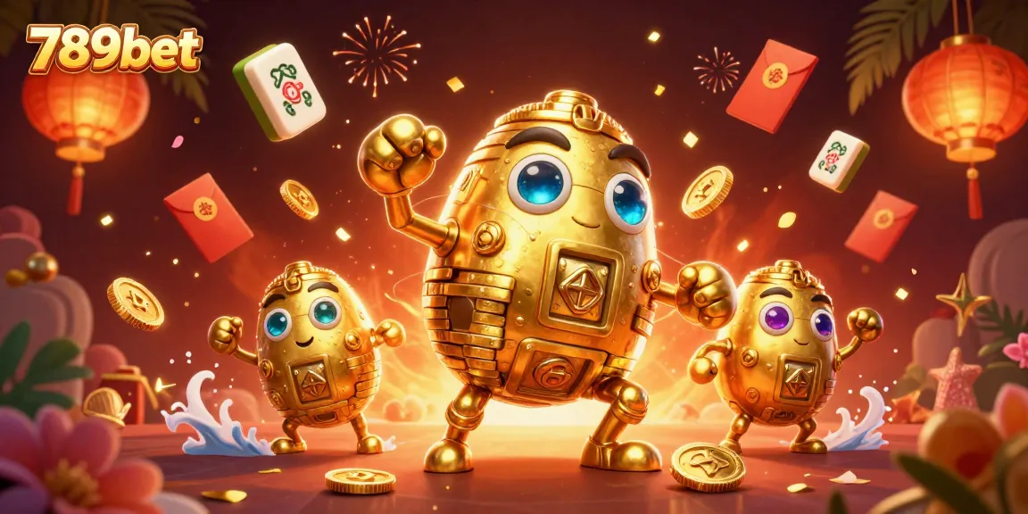 Trải nghiệm cá cược thú vị cùng 789bet với hình ảnh gốc 3D đầy màu sắc của golem vàng và các yếu tố may mắn.
