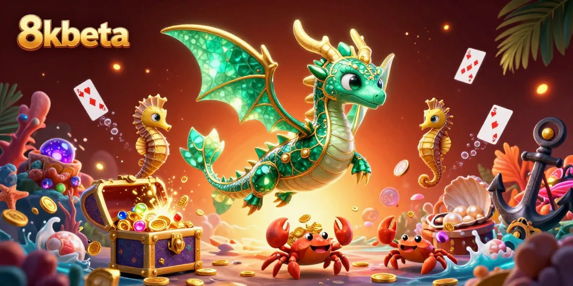 Engage in enchanting gameplay at 8kbeta with a vivid underwater scene featuring magical creatures and treasures.