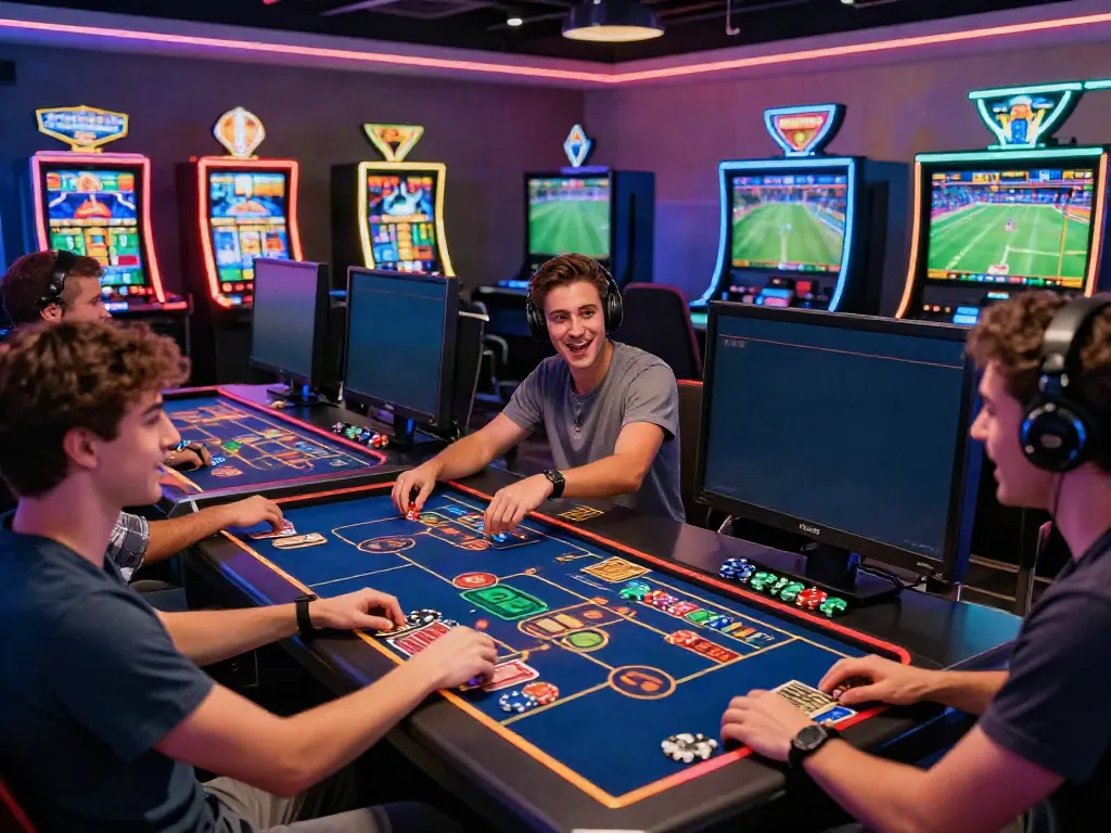 Interactive gaming experience at https://ku88vt.com/ with friends enjoying betting and online sports.