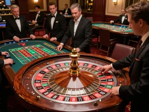 Players engaging in roulette at a luxury casino, showcasing the excitement of XX 88 gaming dynamics.