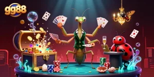 Experience the excitement of gg88 with a colorful 3D casino scene featuring dynamic gaming elements and characters.
